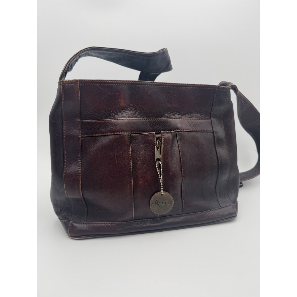 American Angel Women's Handbag Brown Leather Medallion‎ Charm Shoulder Bag - Picture 2 of 11